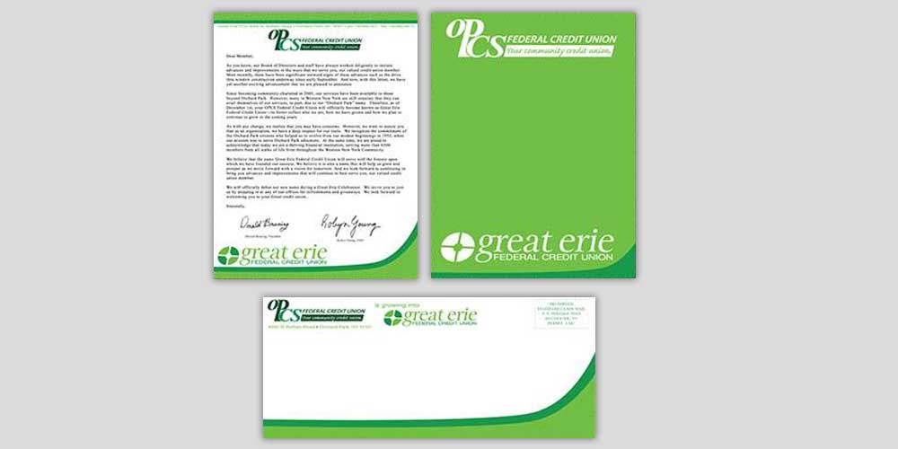 Great Erie Federal Credit Union: GEFCU stationary