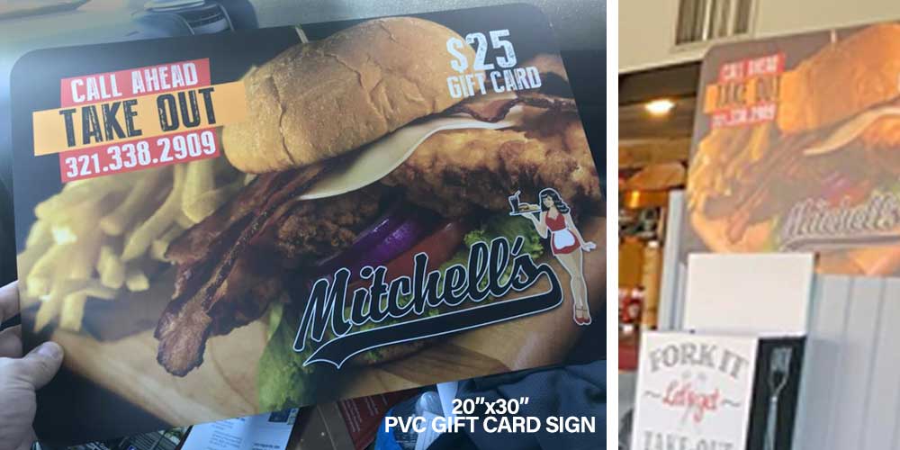 Mitchell’s Restaurant: Giant gift card