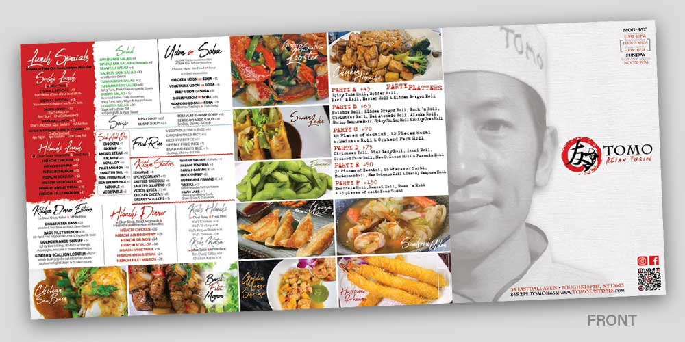 TOMO Asian Fusion: Takeout menu front