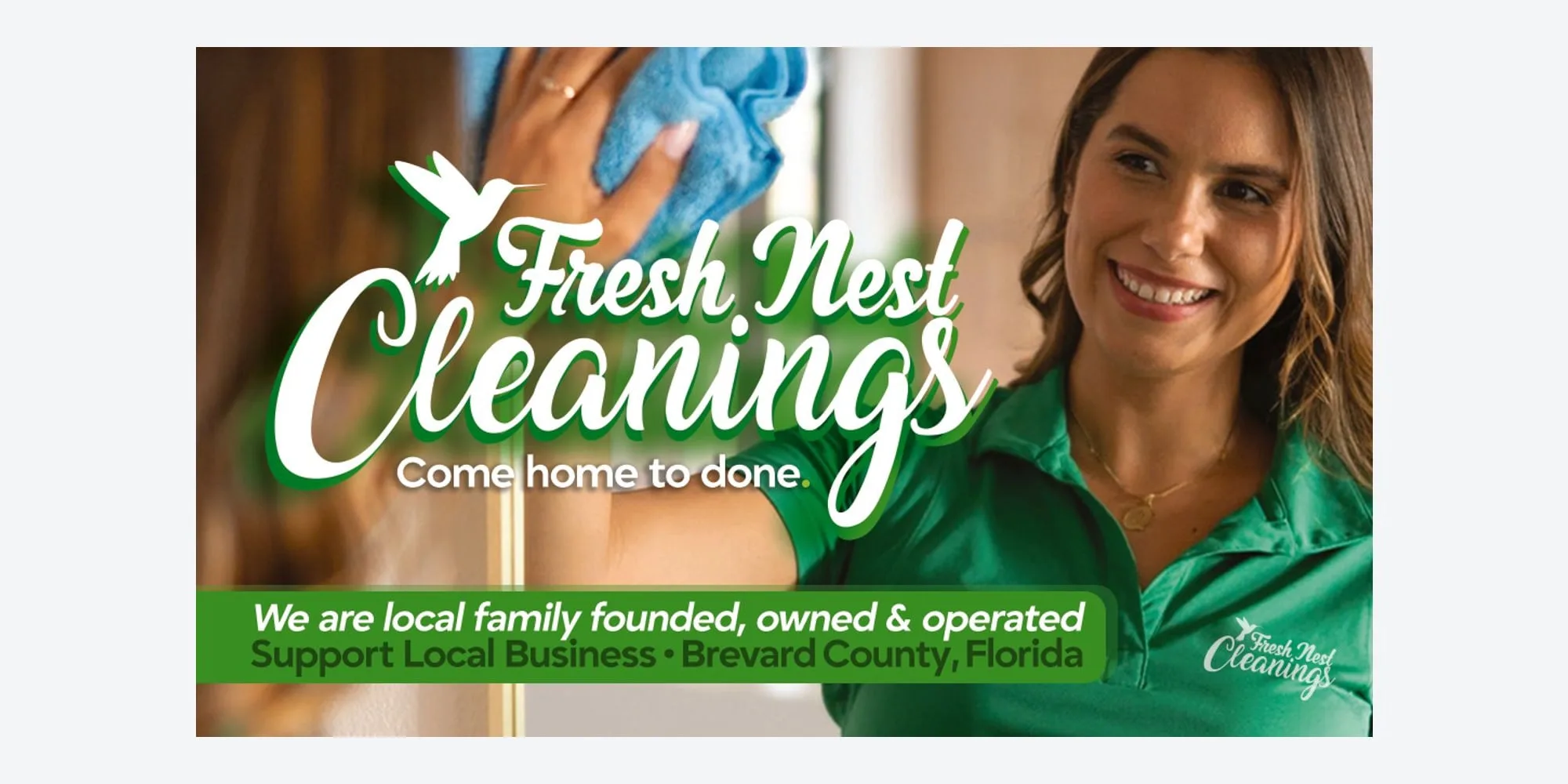 Fresh Nest Cleanings: business card front