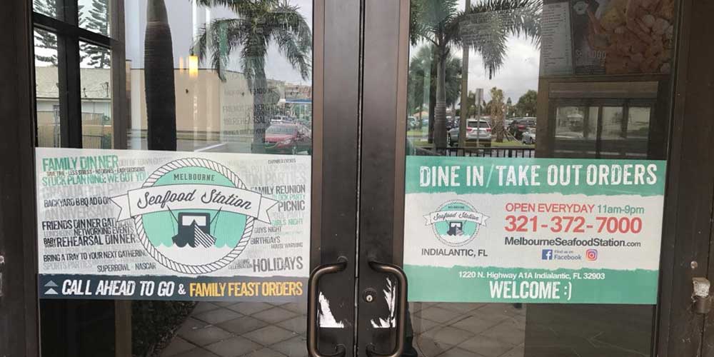 Melbourne Seafood Station [Indialantic]: mss2 window signs