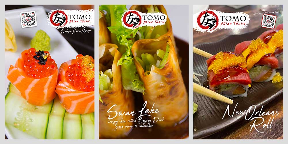 TOMO Asian Fusion: sign inserts