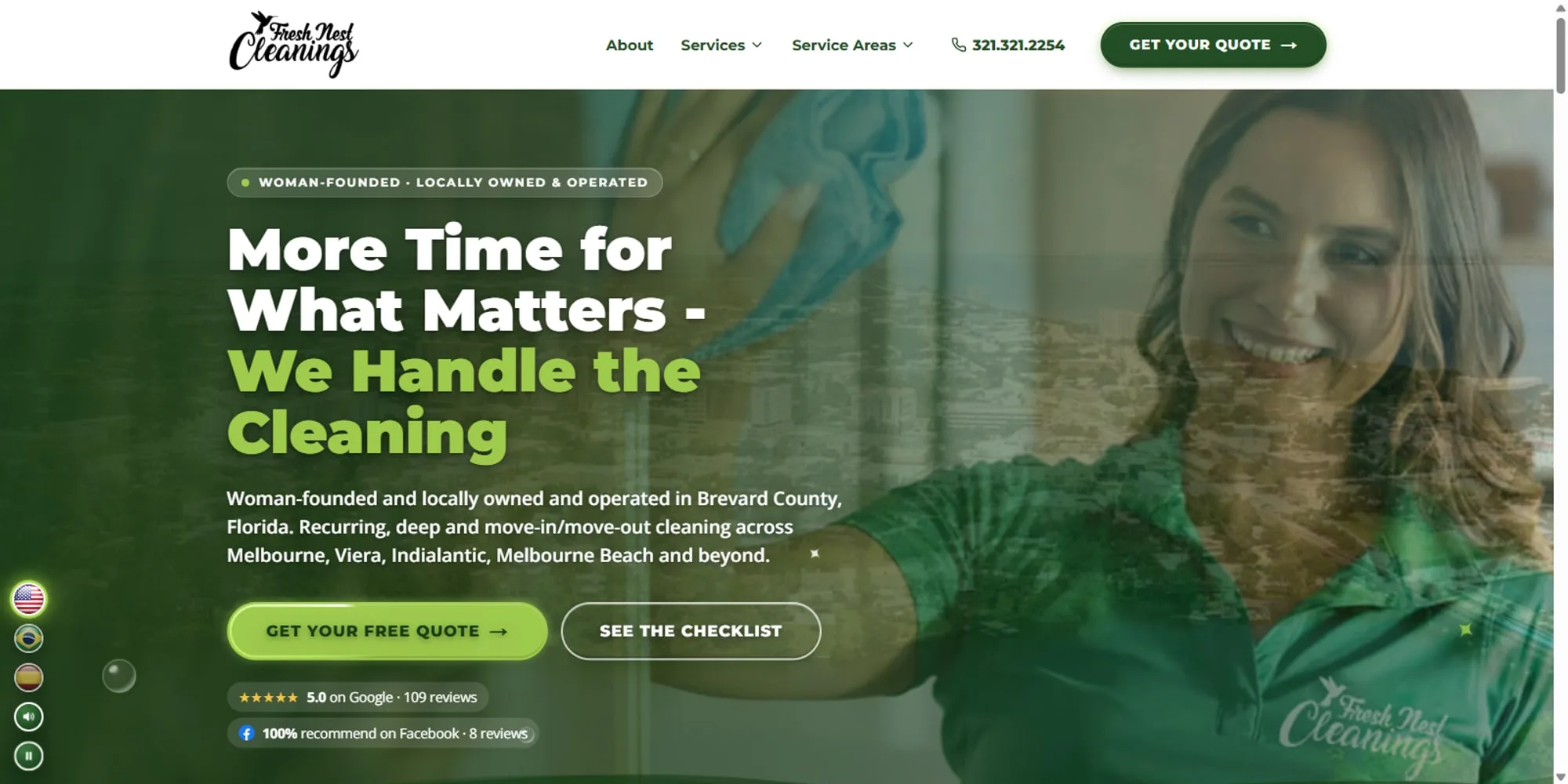 Fresh Nest Cleanings: website home