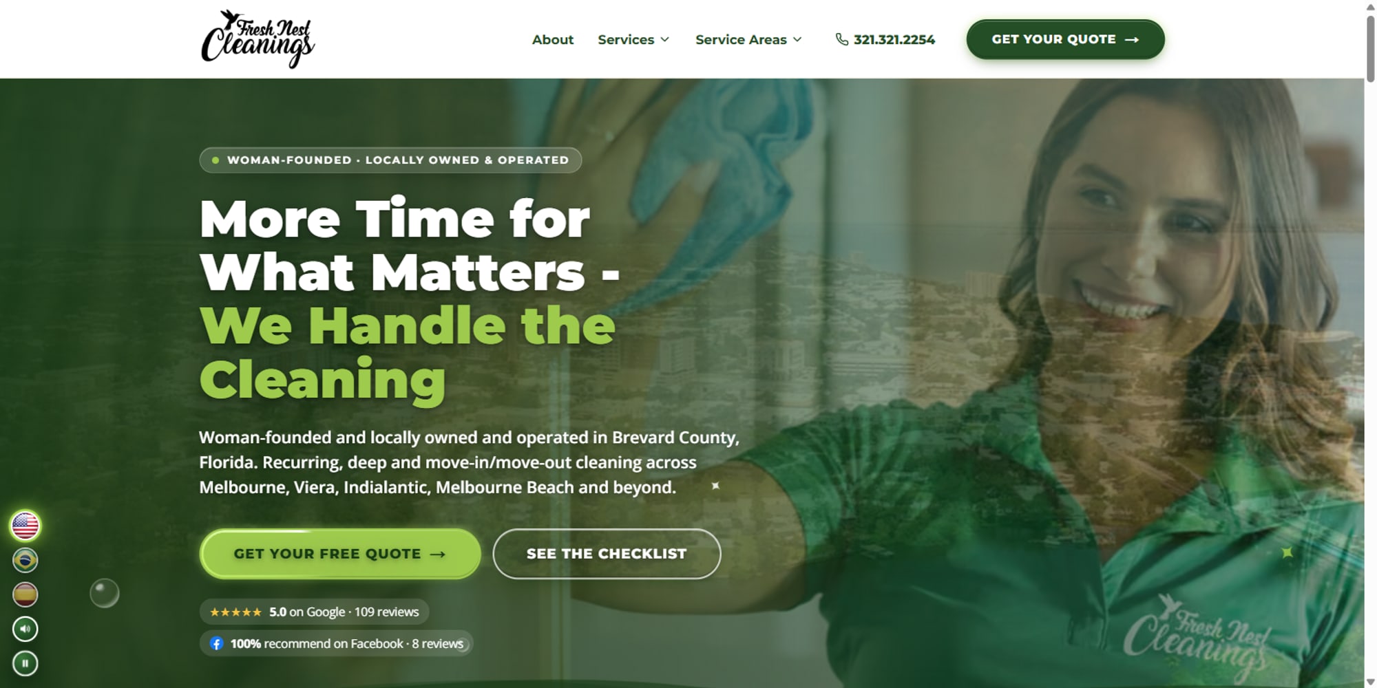 Fresh Nest Cleanings: website home